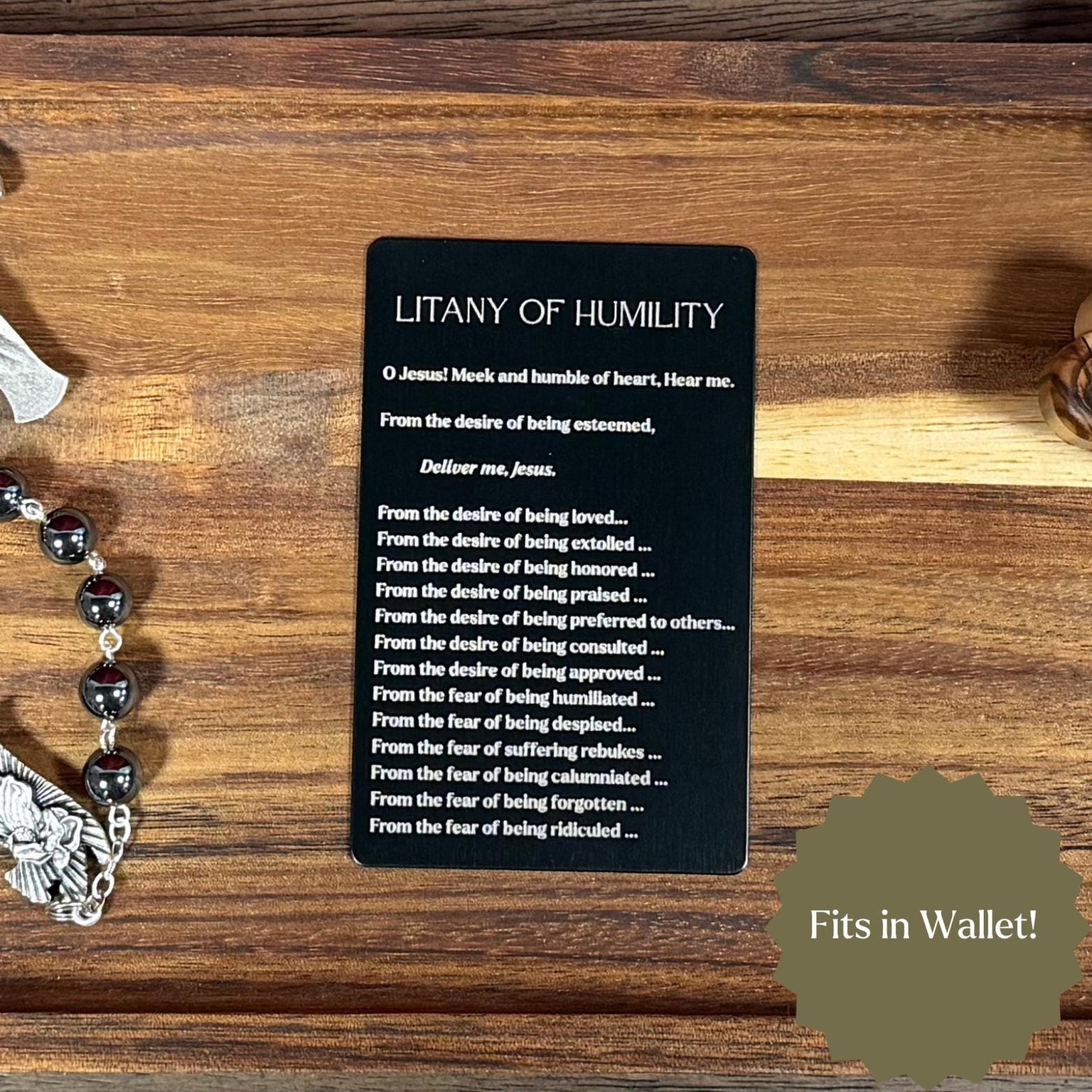 Litany of humility Premium Metal Prayer Card