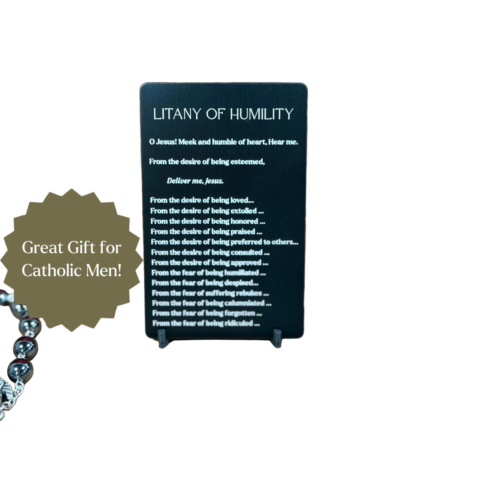 Litany of humility Premium Metal Prayer Card