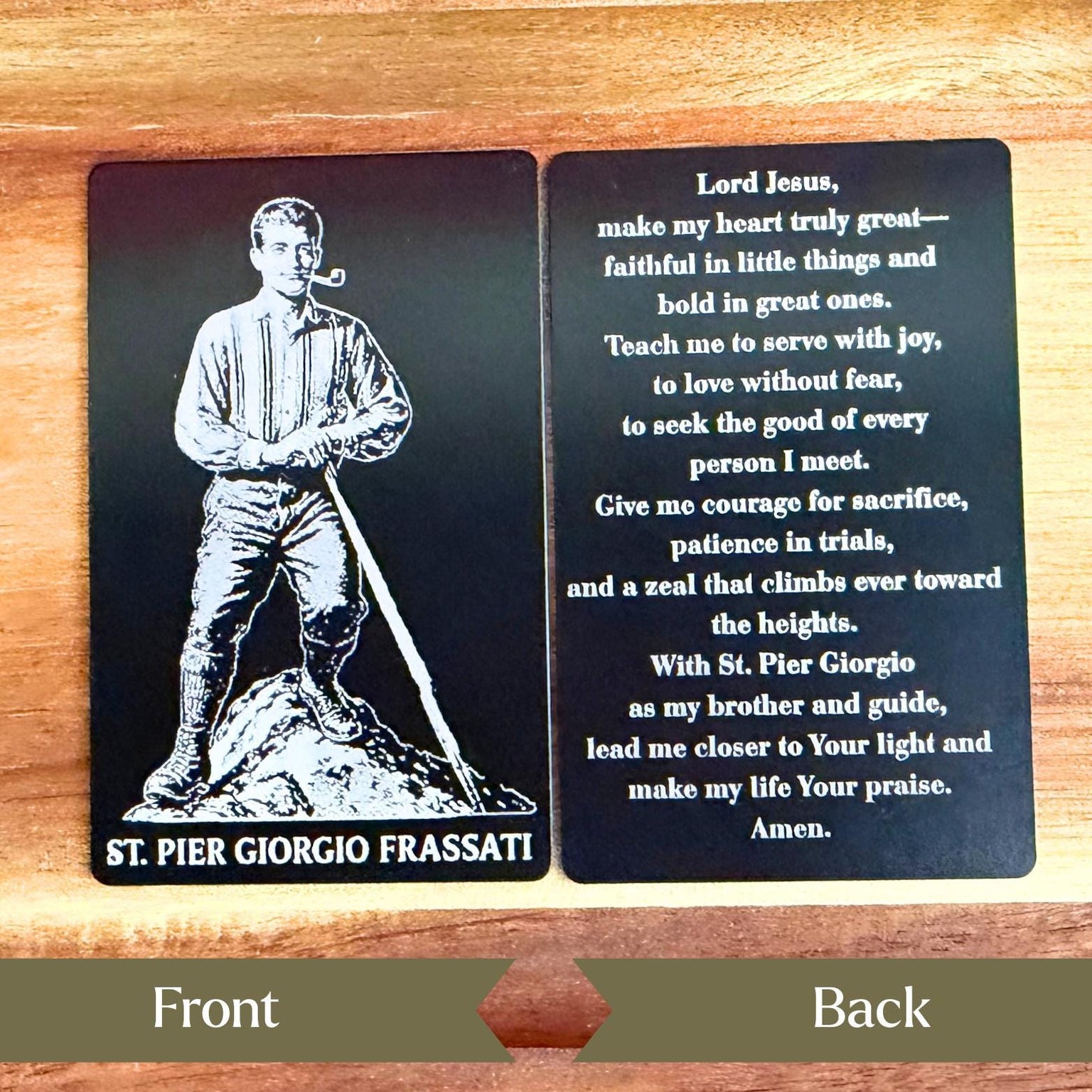 St. Pier Giorgio Frassati Premium Metal Prayer Card
