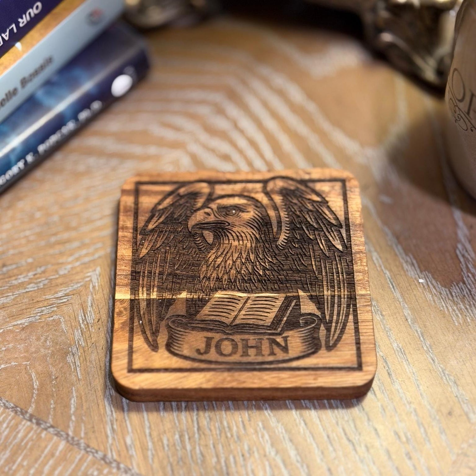 Wooden Evangelist Coaster Set
