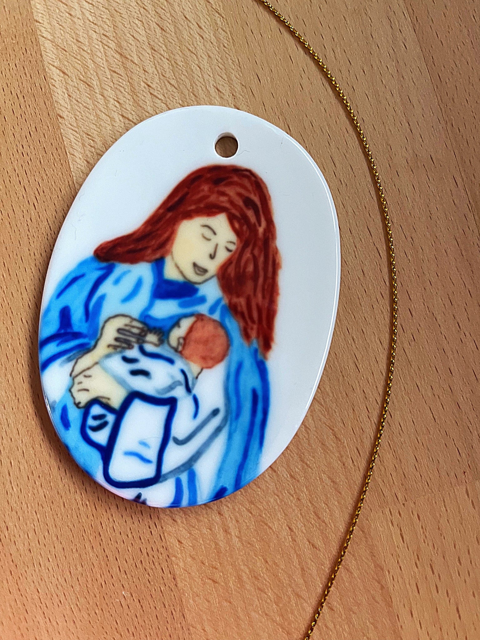 Mary and Baby Jesus Ceramic Ornament