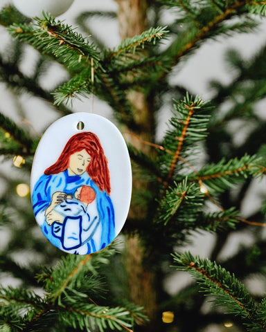 Mary and Baby Jesus Ceramic Ornament