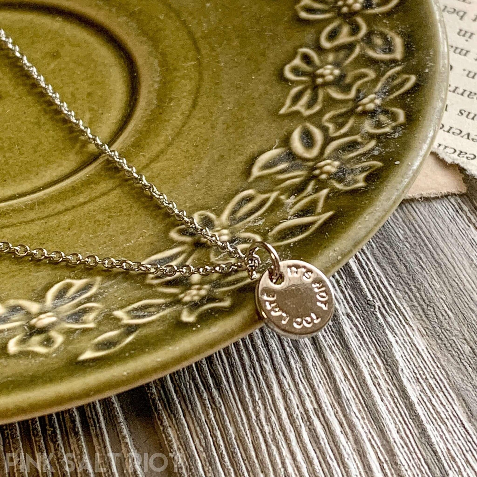 It's Not Too Late Silver Coin Necklace