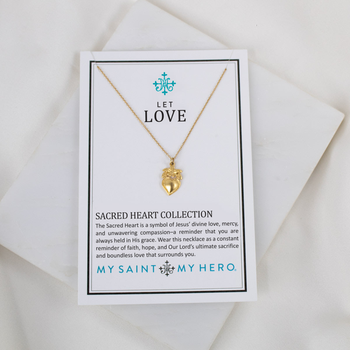 Sacred Heart Flower Necklace