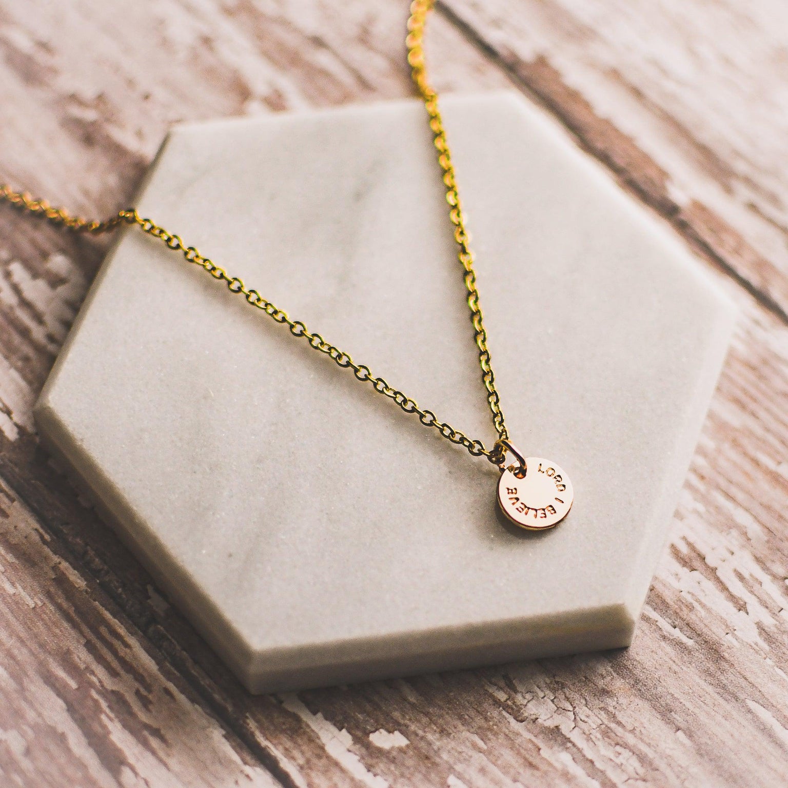 Lord I Believe Coin Necklace