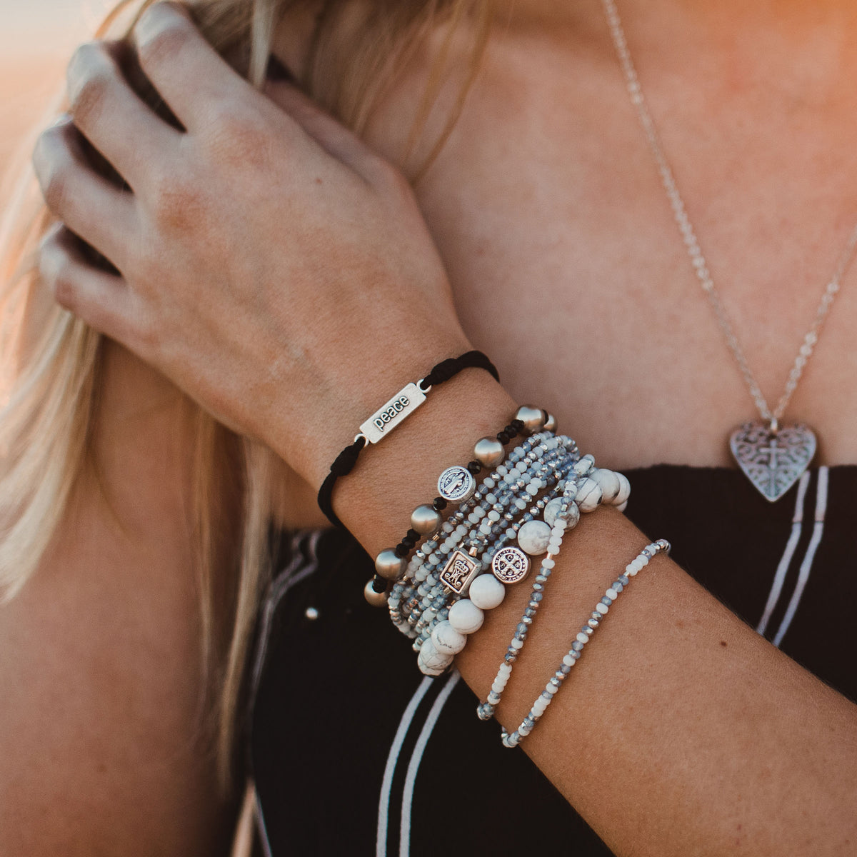 Peace Howlite Power Bracelet