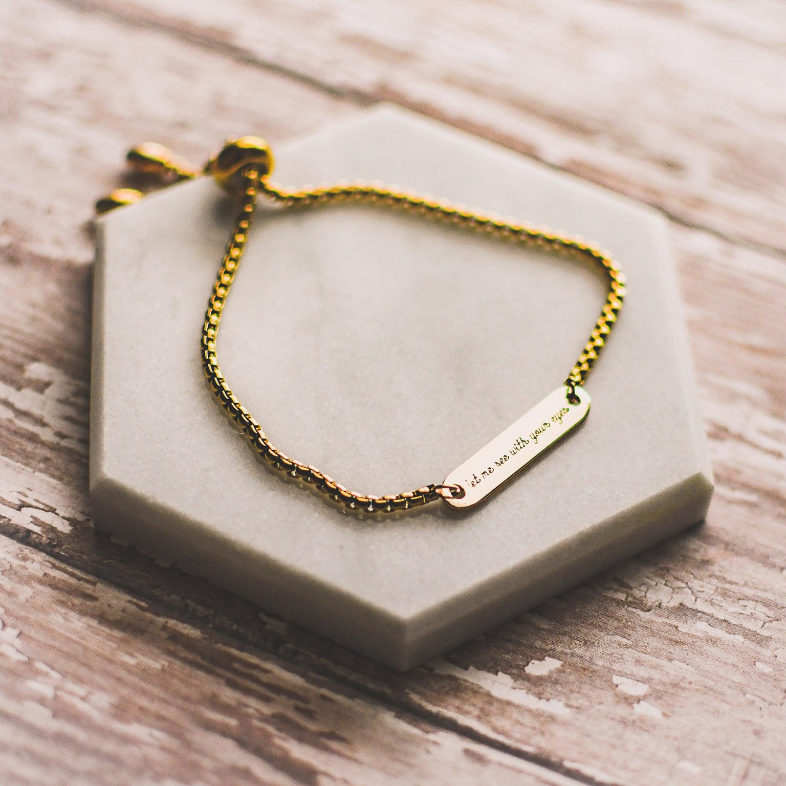 Love with God’s Heart Gold Slider Bracelet