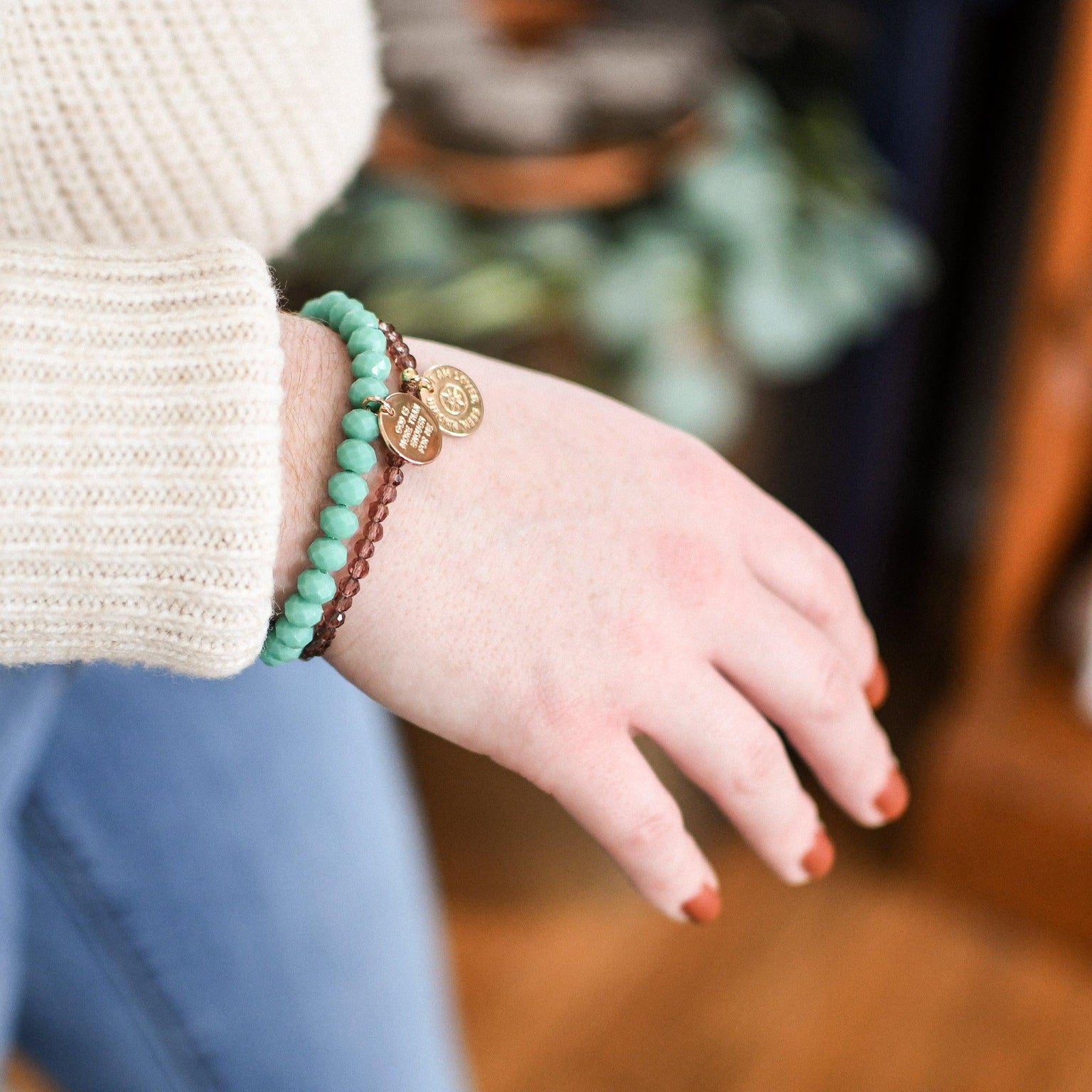 Loved, Seen & Known Teal Glass Bracelet