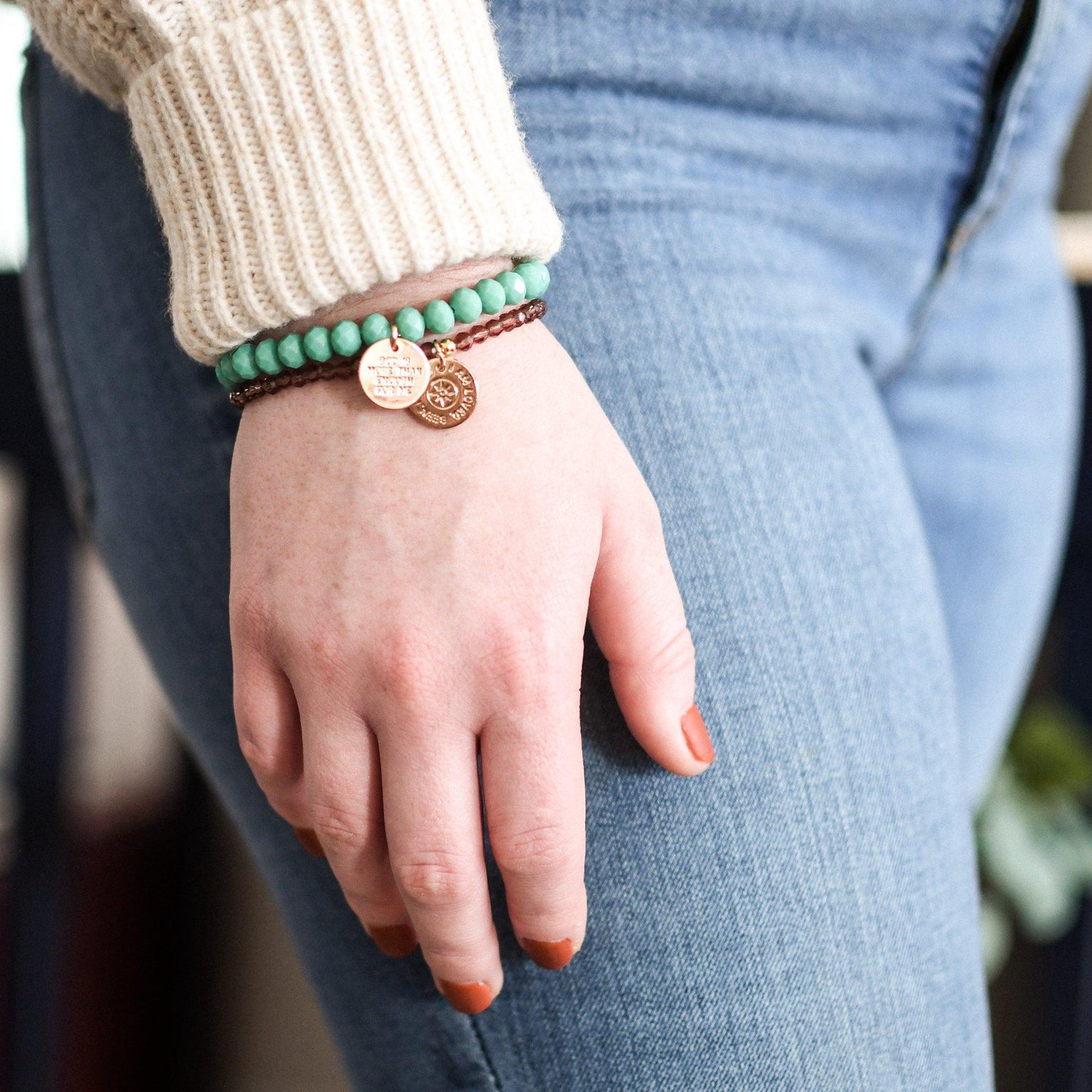 Loved, Seen & Known Teal Glass Bracelet