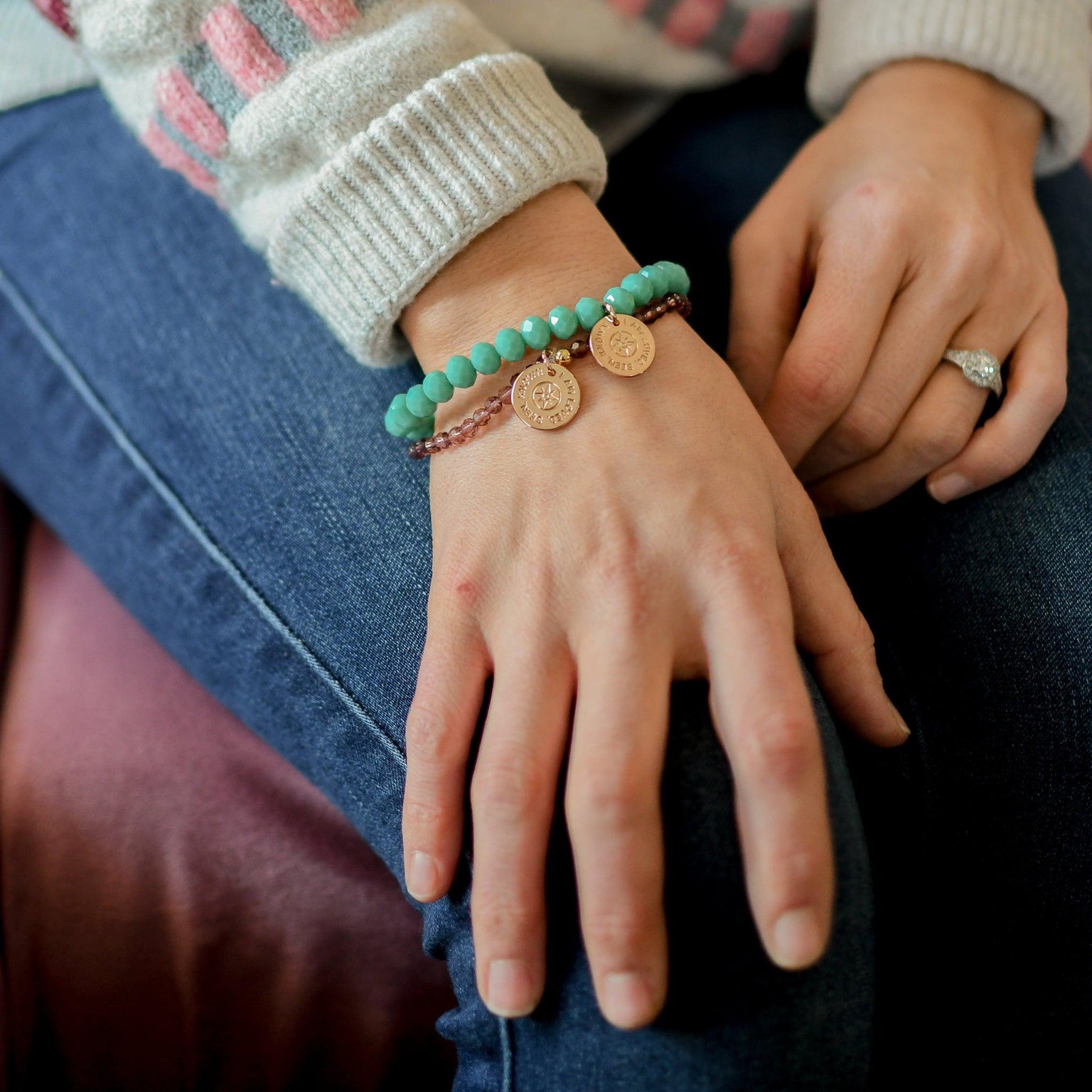 Loved, Seen & Known Teal Glass Bracelet