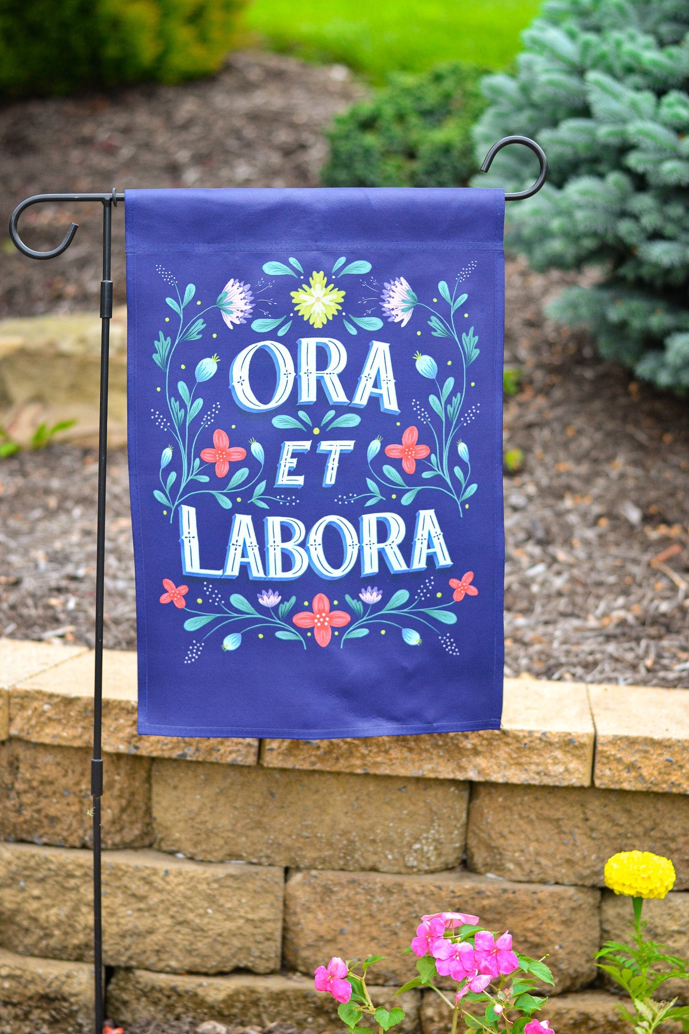 St. Benedict Ora et Labora Garden Flag