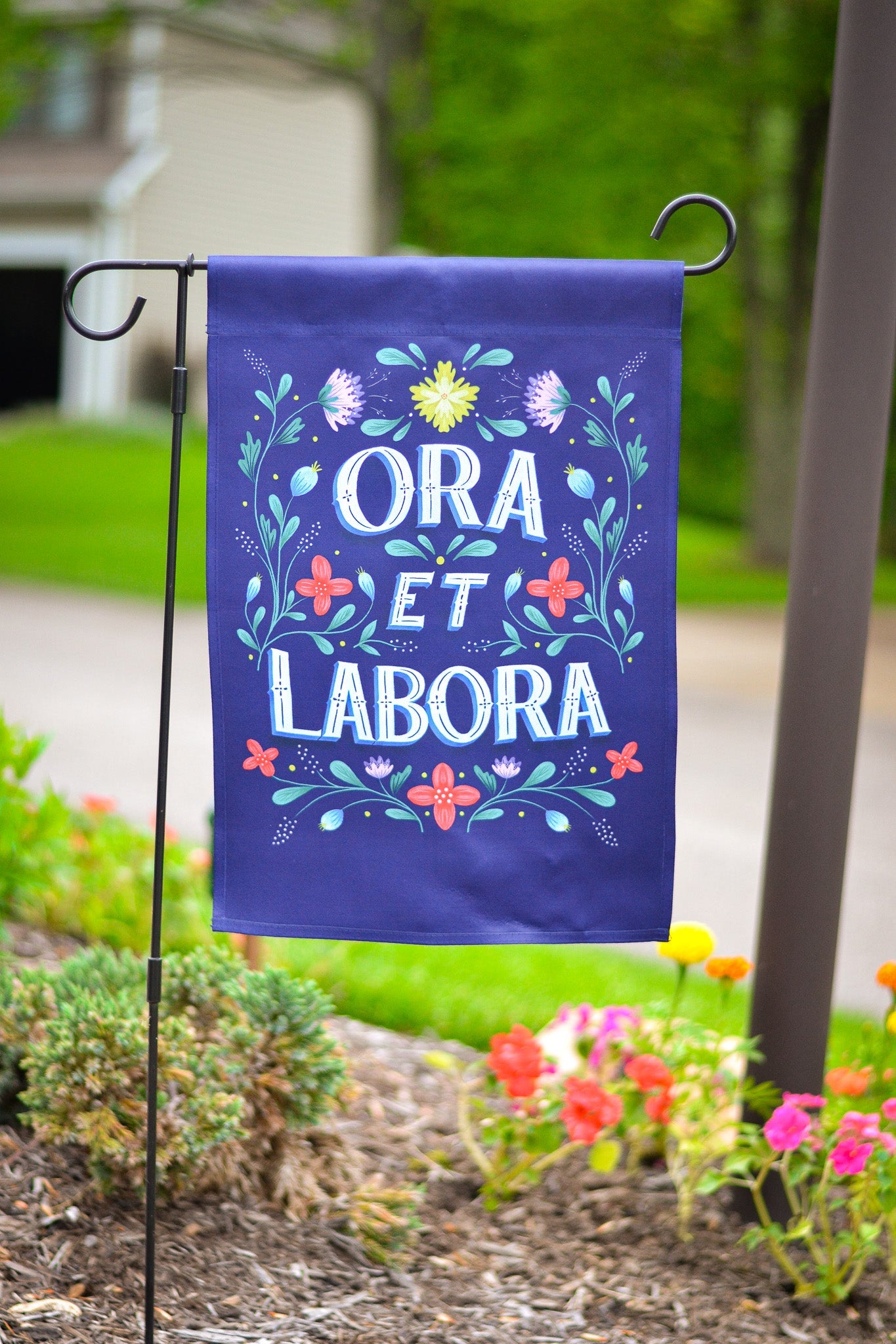 St. Benedict Ora et Labora Garden Flag