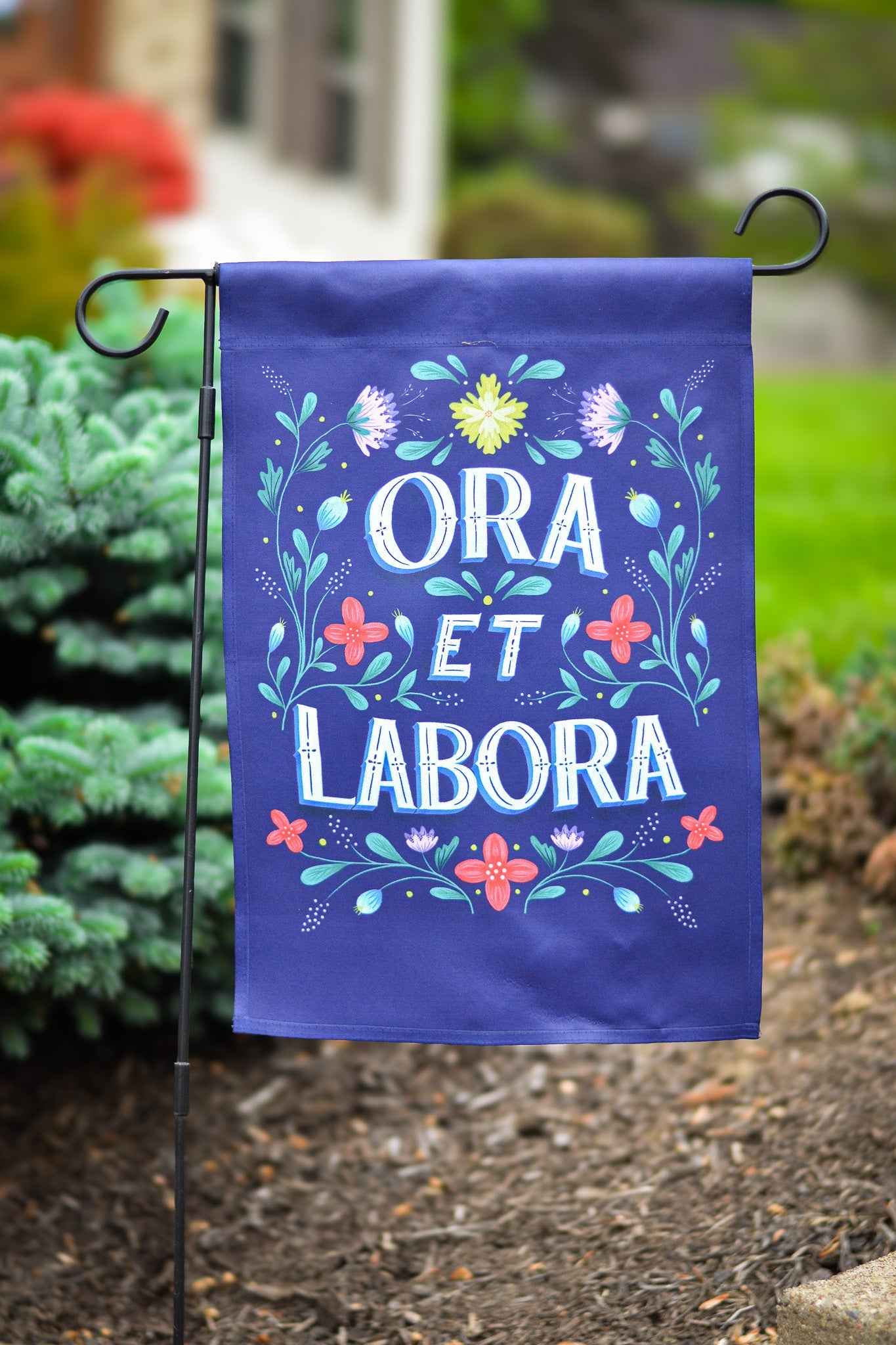 St. Benedict Ora et Labora Garden Flag