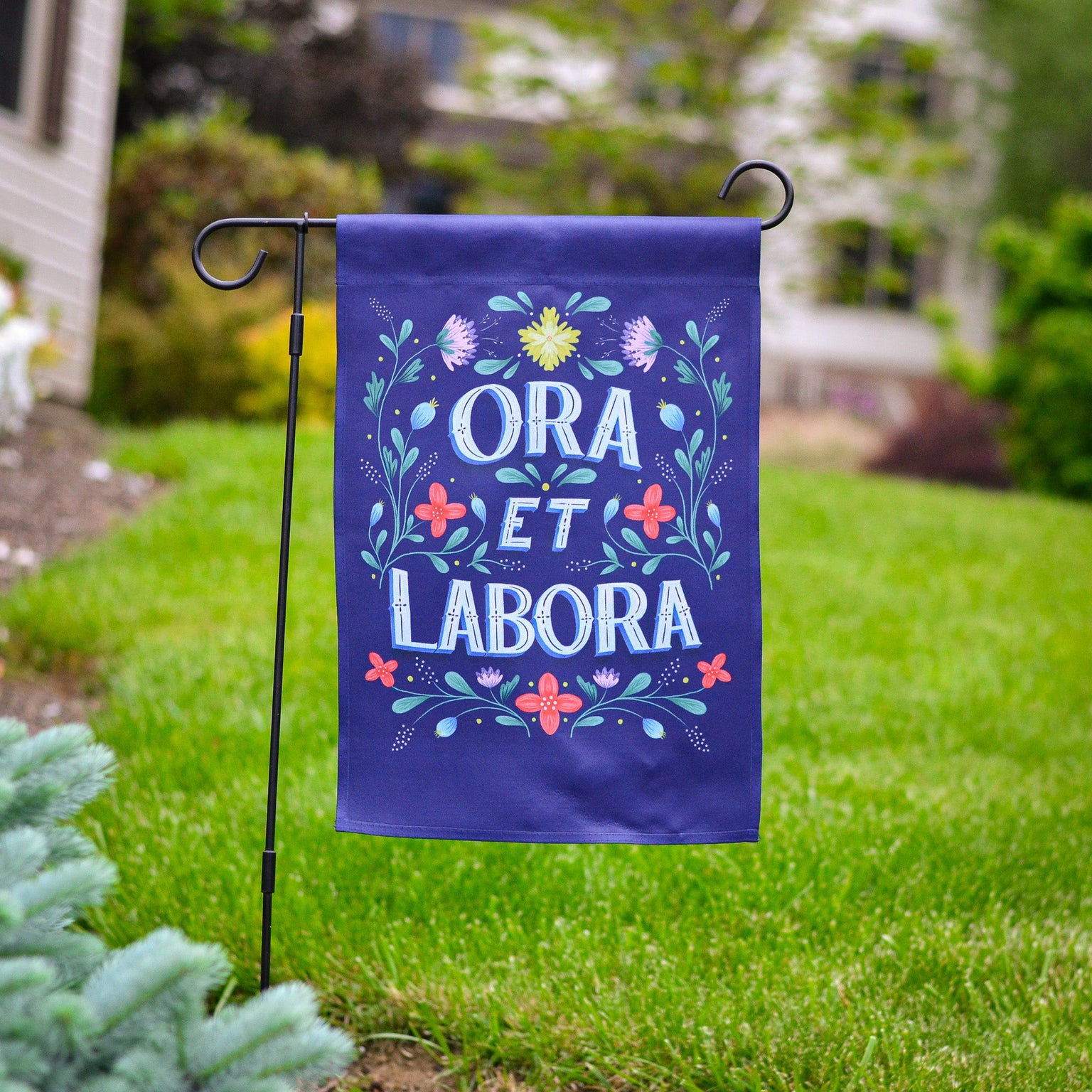 St. Benedict Ora et Labora Garden Flag