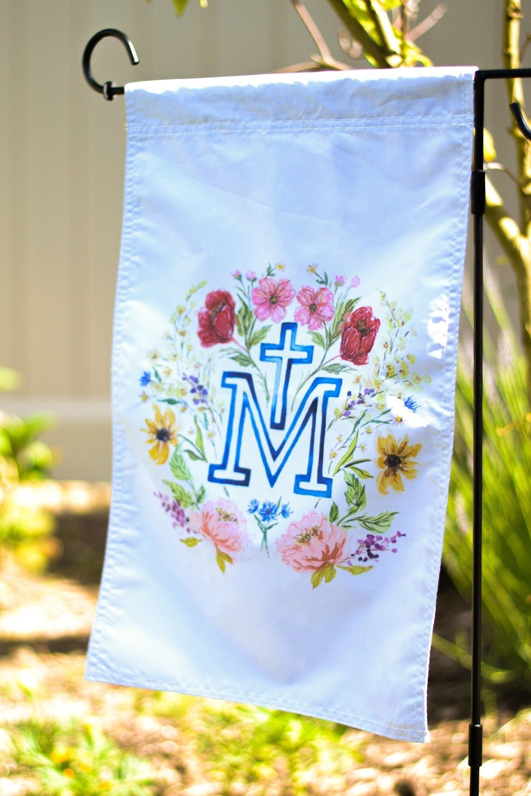 Marian Cross Garden Flag