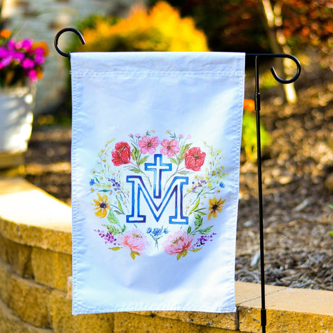 Marian Cross Garden Flag