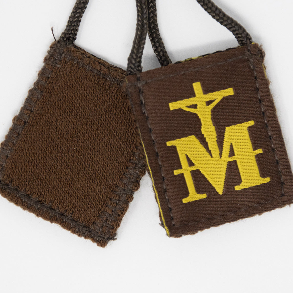 Premium Brown Scapular, Brown & Gold