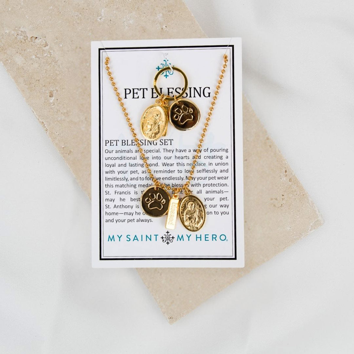 Pet Blessings Necklace & Pet Tag Set