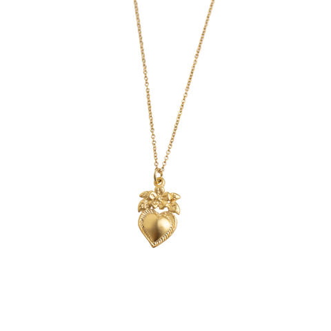 Sacred Heart Flower Necklace