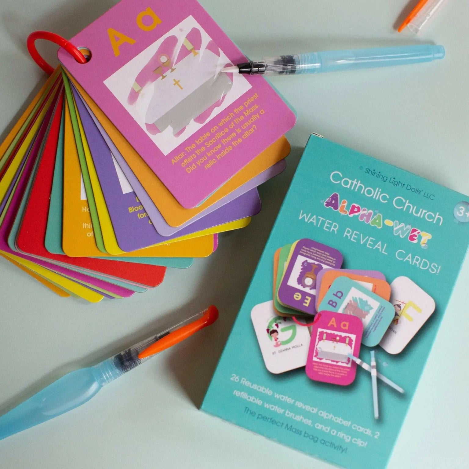 Catholic Church Alpha-Wet Water Reveal Cards