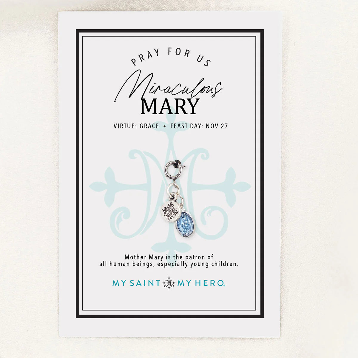 Miraculous Mary Blue Enamel Medal