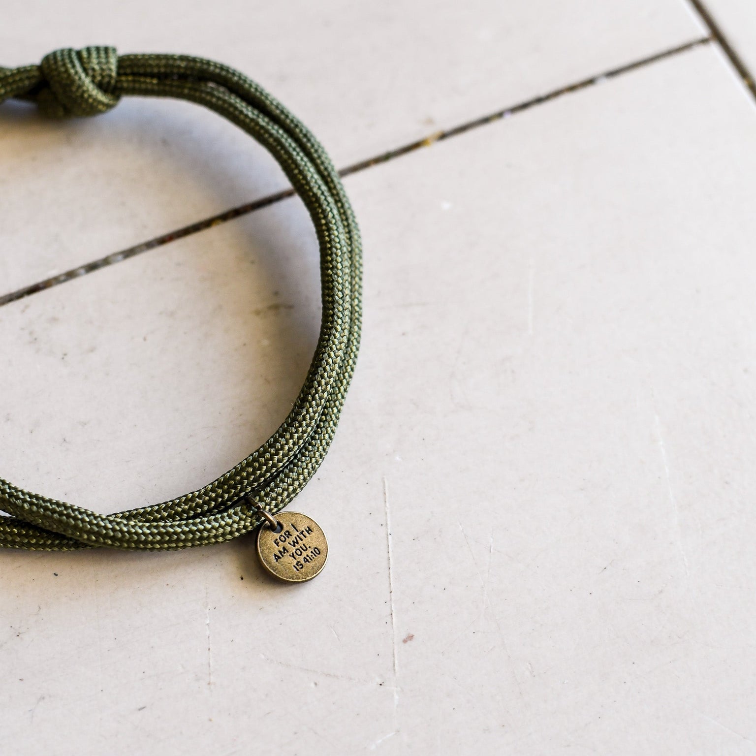 So Do Not Fear Olive Paracord Bracelet