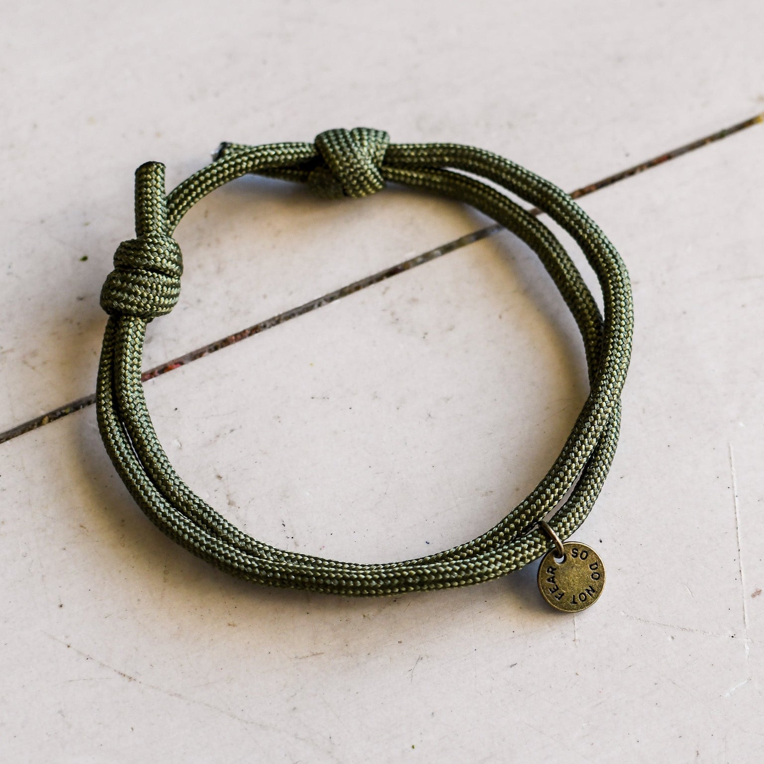 So Do Not Fear Olive Paracord Bracelet