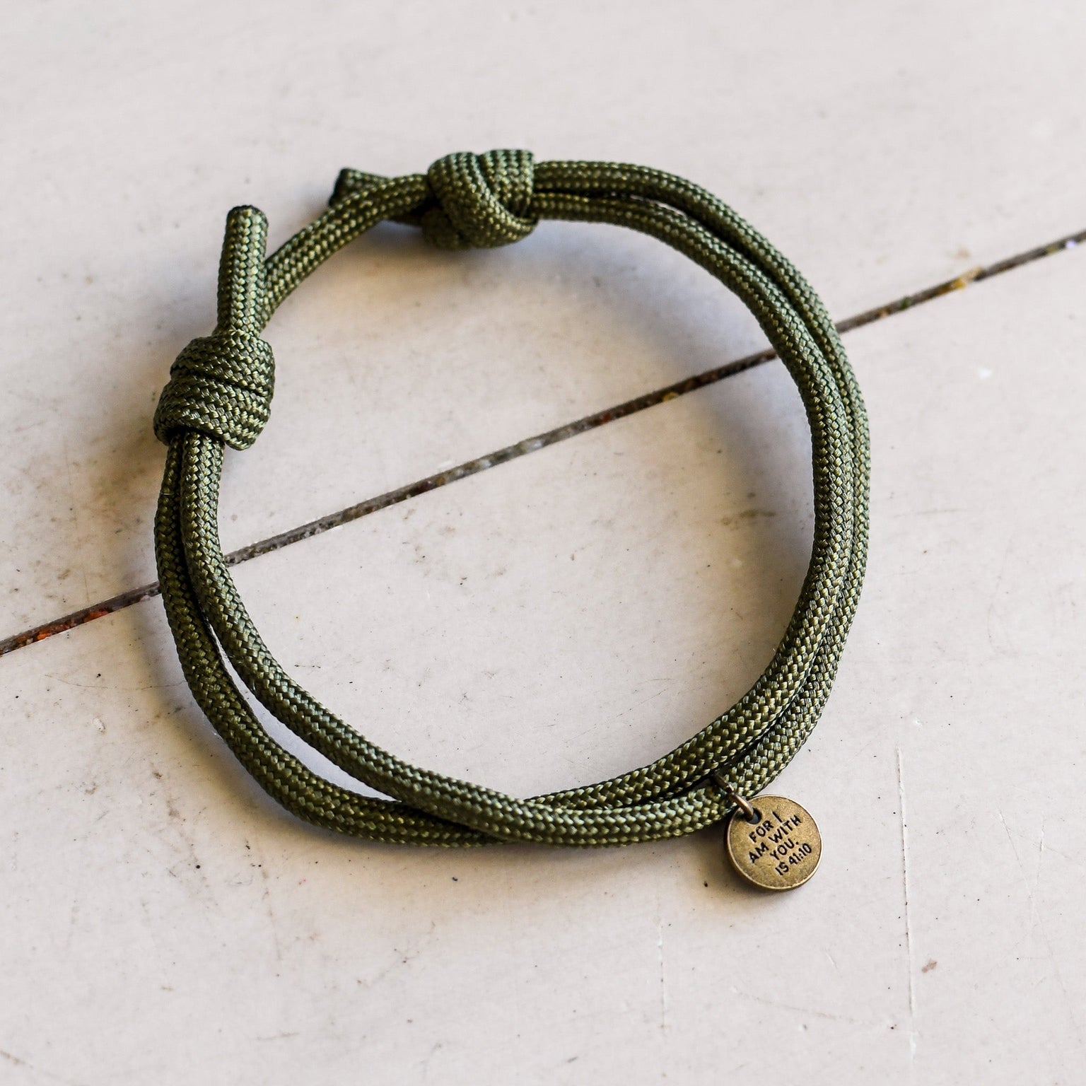 So Do Not Fear Olive Paracord Bracelet