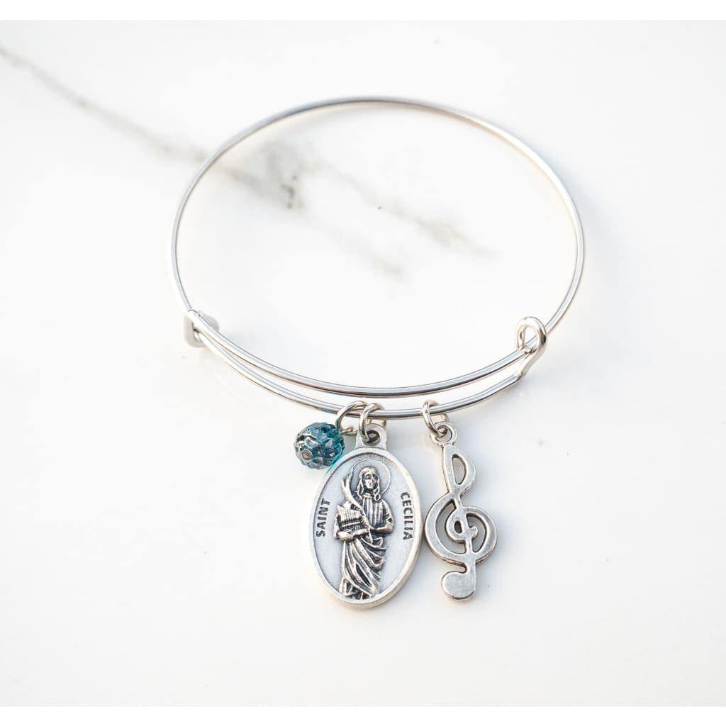 St Cecilia Patron Saint of Musicians Bangle Bracelet