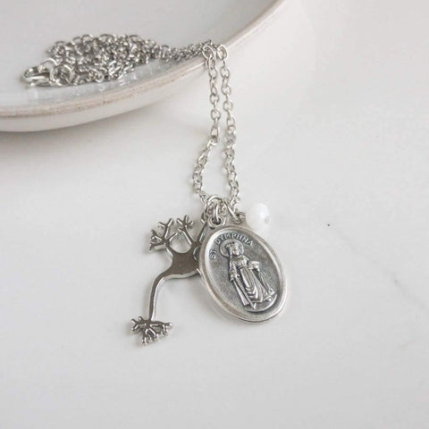 St Dymphna and Neuron Necklace
