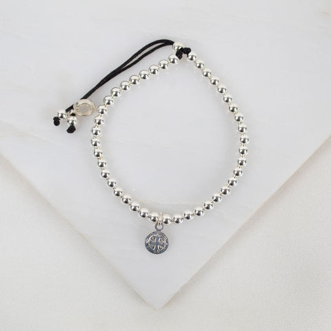 Sterling Silver Beaded Benedictine Blessing Bracelet