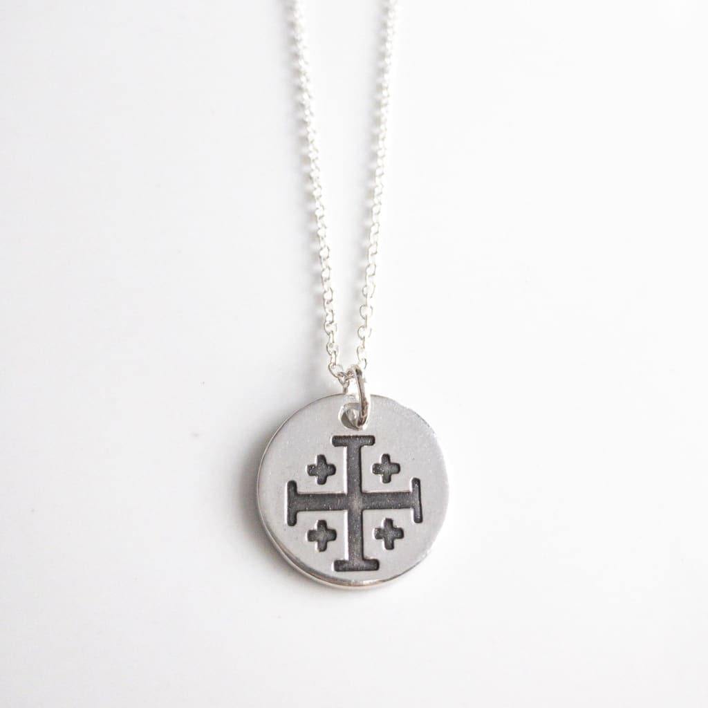 Sterling Silver Jerusalem Cross Necklace