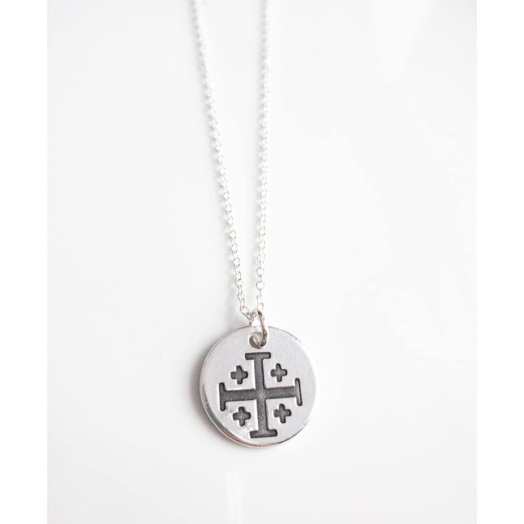Sterling Silver Jerusalem Cross Necklace