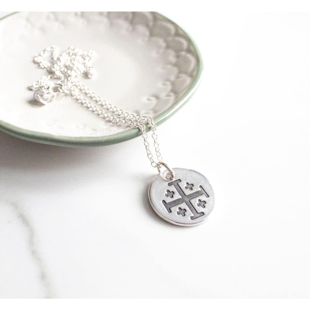 Sterling Silver Jerusalem Cross Necklace