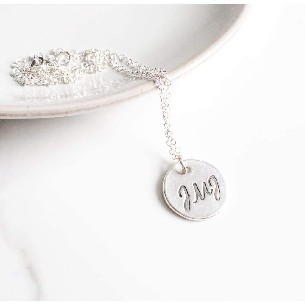 Sterling Silver JMJ Disc Necklace