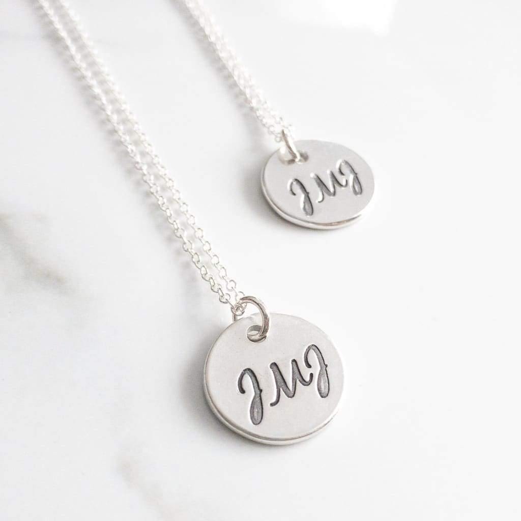 Sterling Silver JMJ Disc Necklace