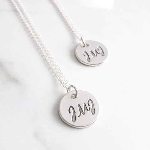Sterling Silver JMJ Disc Necklace