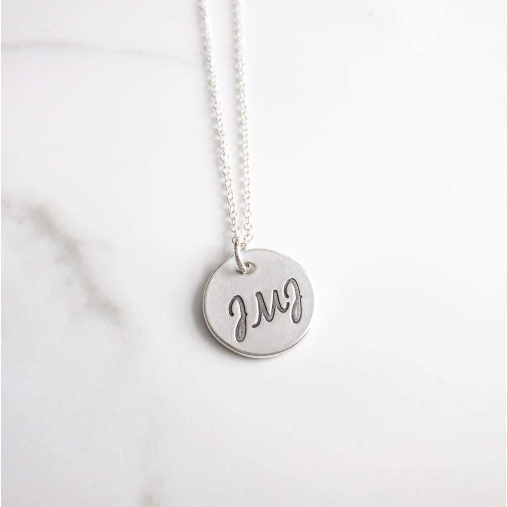 Sterling Silver JMJ Disc Necklace