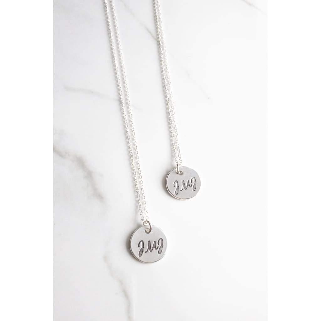 Sterling Silver JMJ Disc Necklace