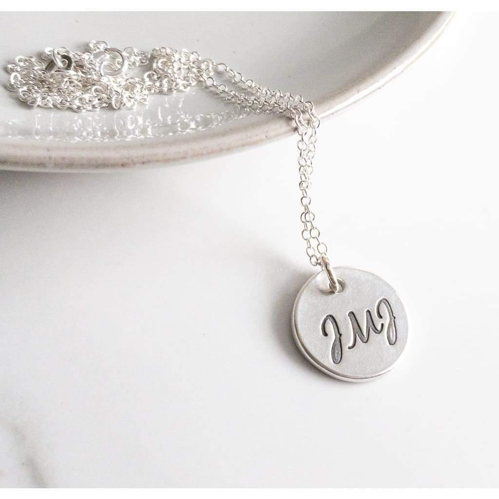 Sterling Silver JMJ Disc Necklace