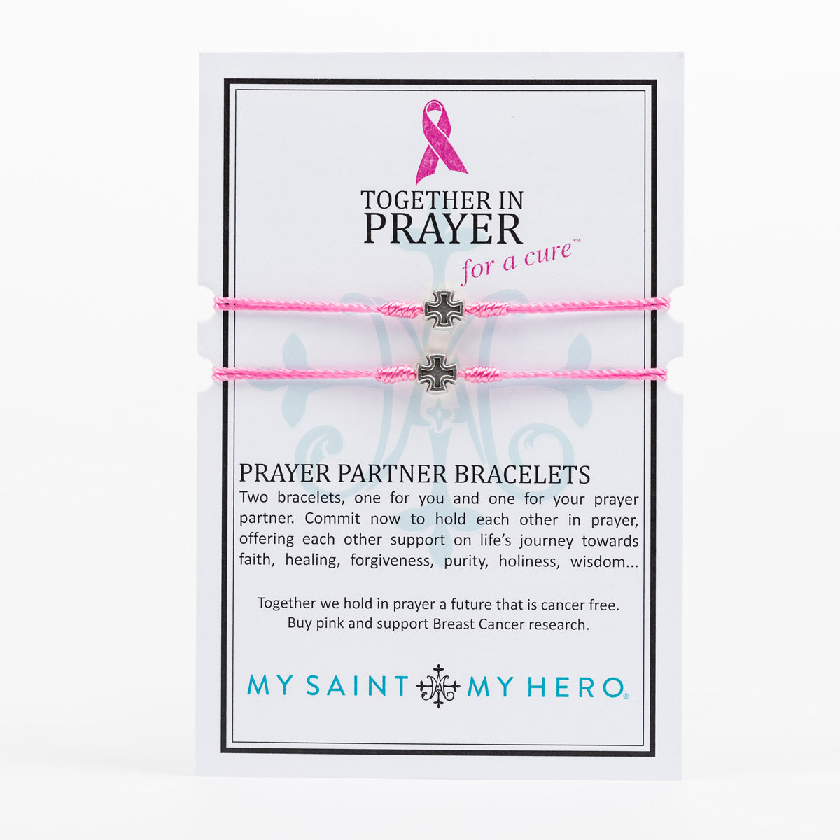 Together in Prayer for a Cure Breast Cancer Awareness Bracelet Set