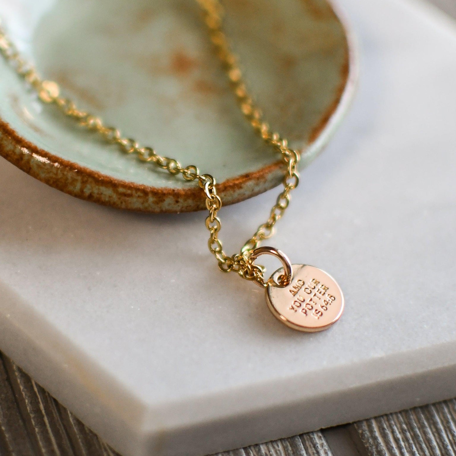 We are the Clay Gold Coin Necklace