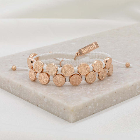 Share the Love - St. Amos Love Bracelet Set - White/Rose Gold