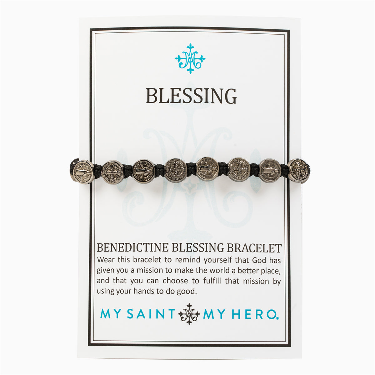 Benedictine Blessing Bracelet - Jet Black Medals