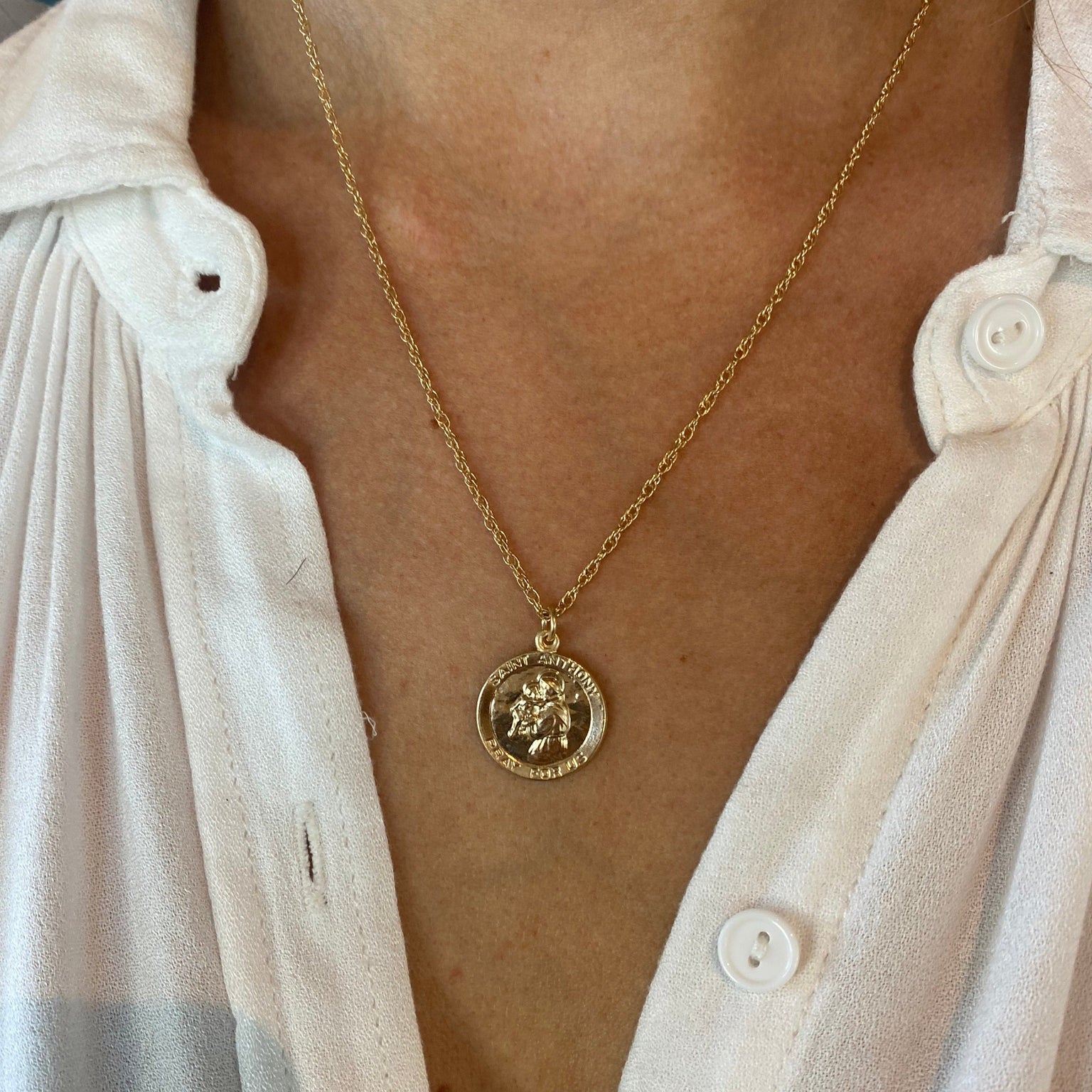 Gold filled Saint Anthony Necklace