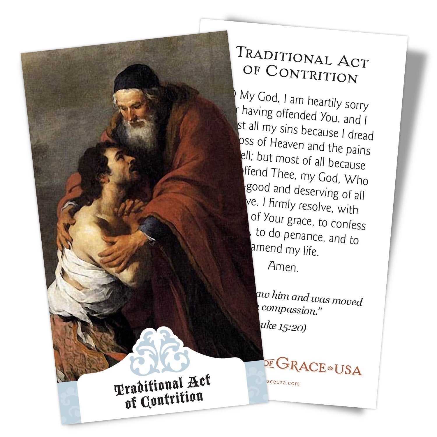 Traditional Act of Contrition Holy Card