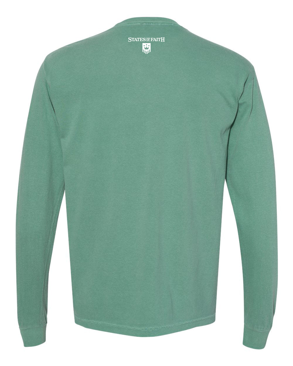 New Jersey State Catholic Rosary custom long sleeve pocket t, pocket tee, comfort colors, Gift, State Pride, light green-back
