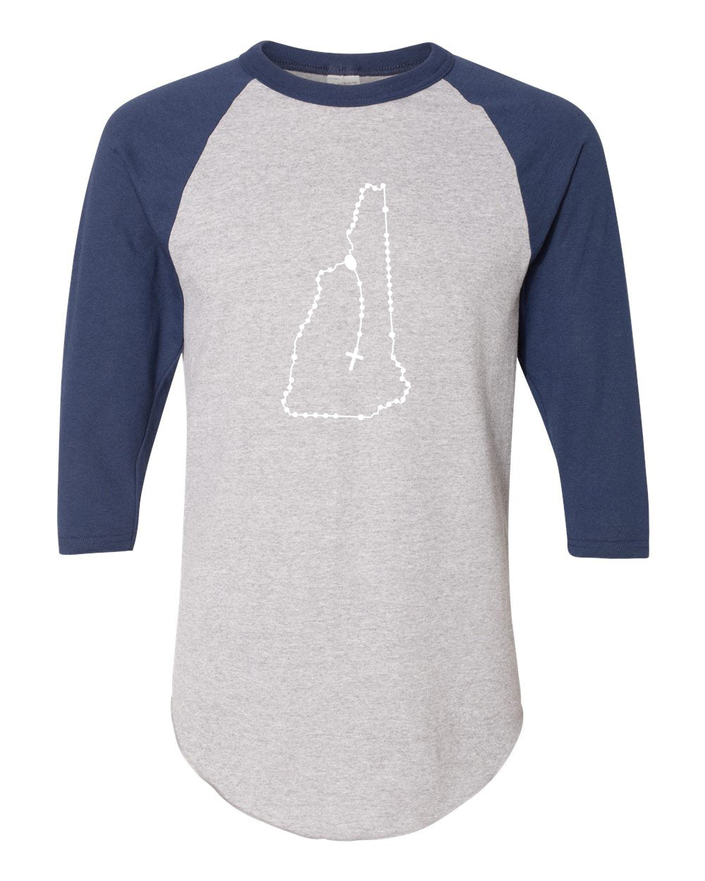 New Hampshire Catholic Rosary Baseball Tee