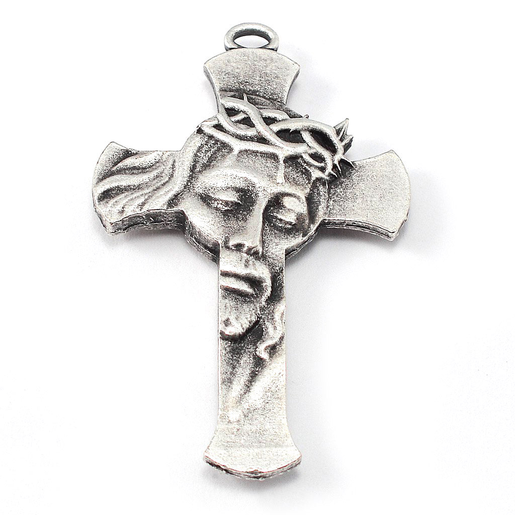 Saint Anthony Rosary in Antique Silver and Hematite Beads