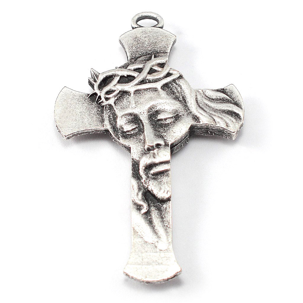Saint Anthony Rosary in Antique Silver and Hematite Beads